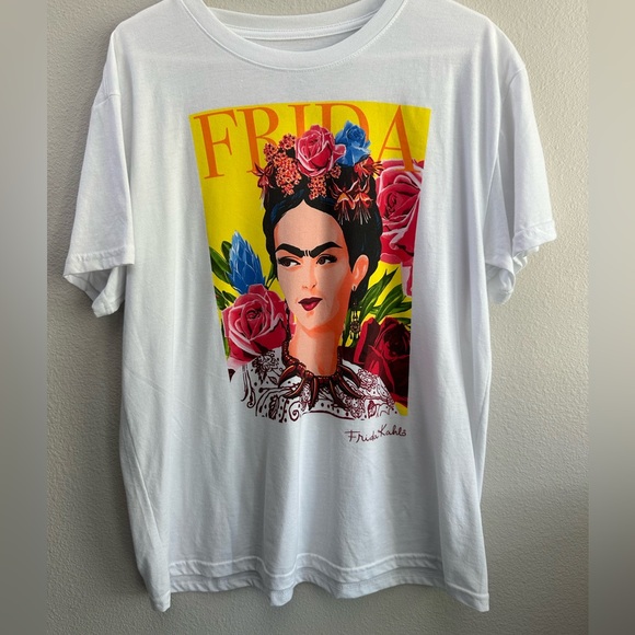 Frida Kahlo Graphic White T-Shirt XXL - Picture 1 of 5